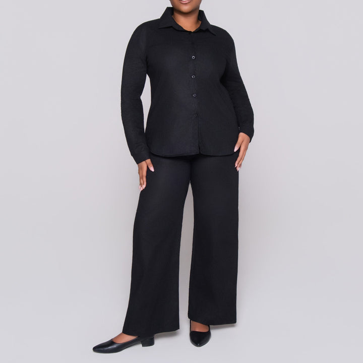 Black Ramie Pants