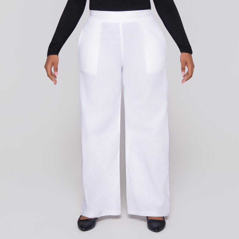 White Ramie Pants