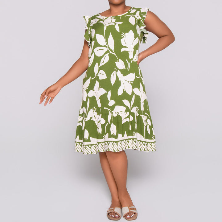 Border Print Viscose Tiered Tunic
