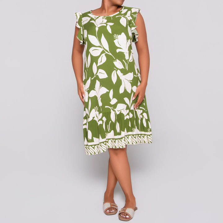 Border Print Viscose Tiered Tunic