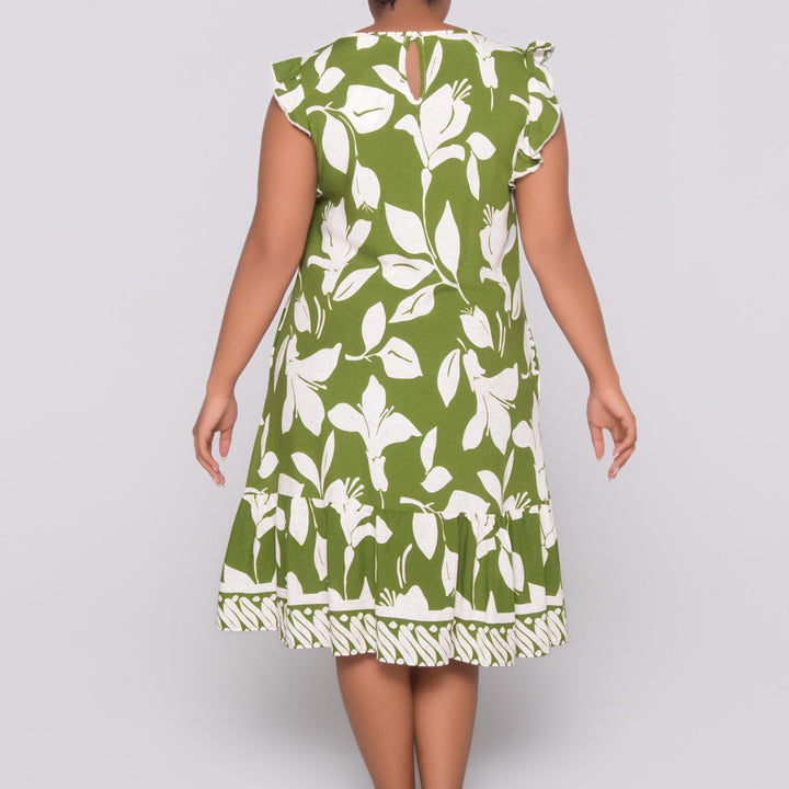Border Print Viscose Tiered Tunic