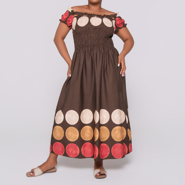 Printed Poplin Smocking Dress
