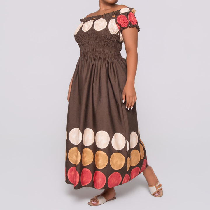 Printed Poplin Smocking Dress