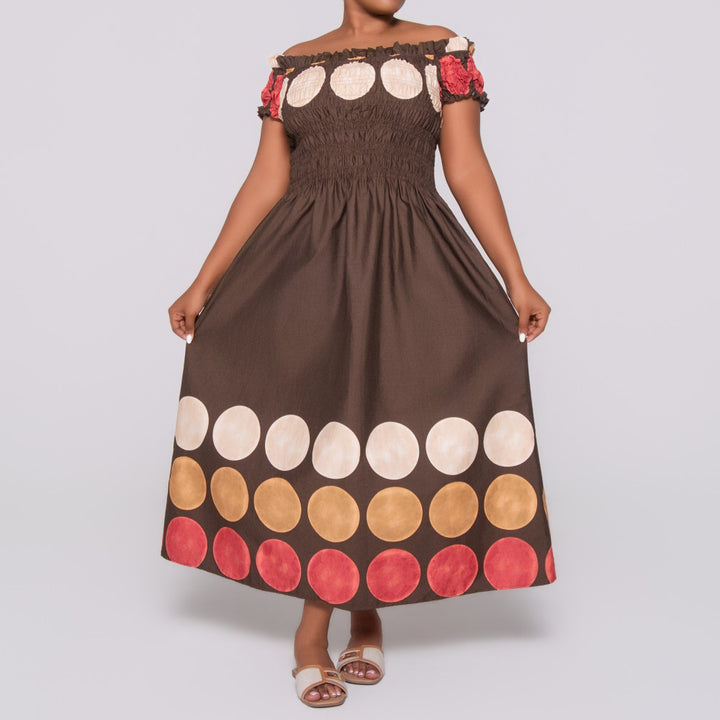Printed Poplin Smocking Dress