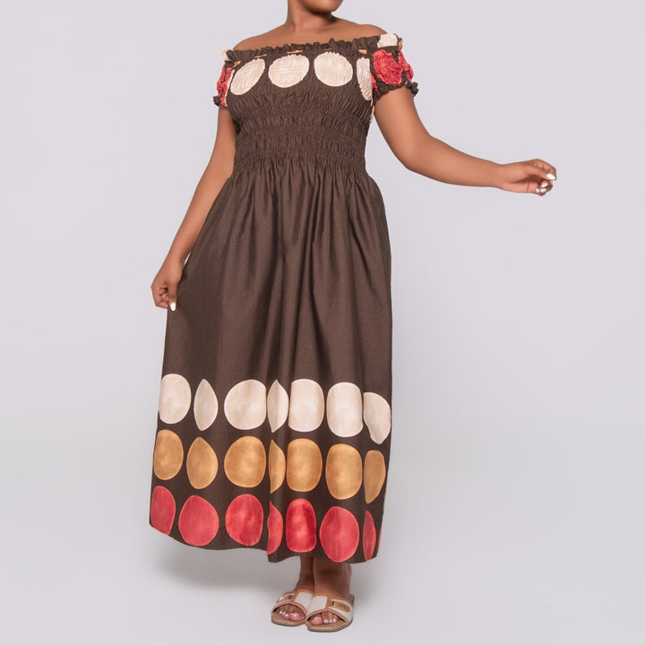 Printed Poplin Smocking Dress