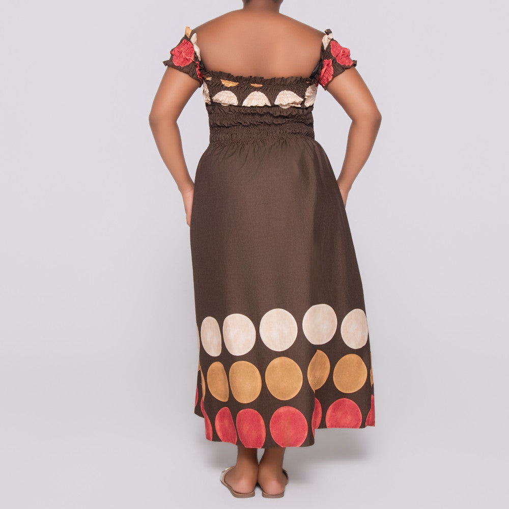 Printed Poplin Smocking Dress