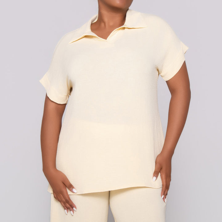 Buttercup Johnny Collar Top