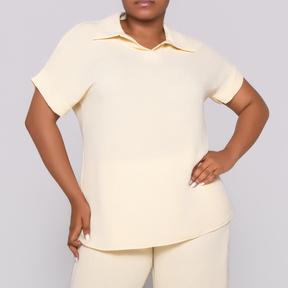 Buttercup Johnny Collar Top