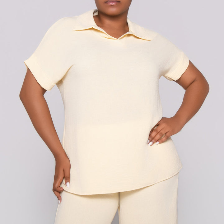 Buttercup Johnny Collar Top