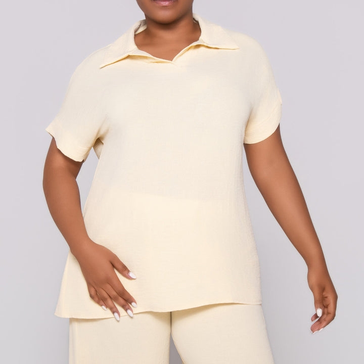 Buttercup Johnny Collar Top
