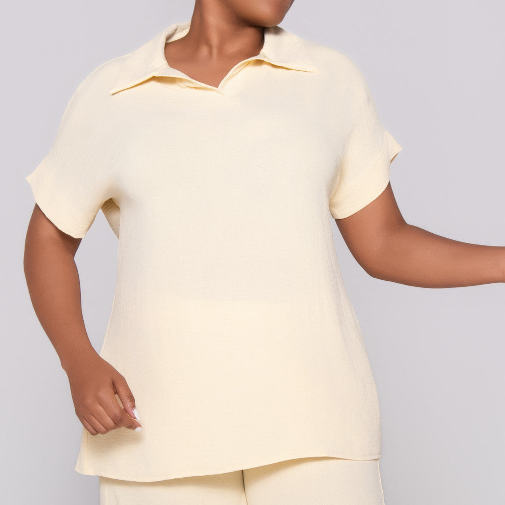Buttercup Johnny Collar Top