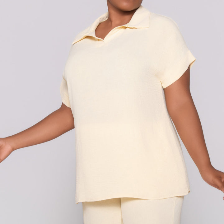 Buttercup Johnny Collar Top