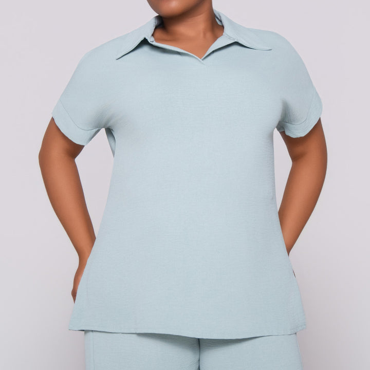 Sage Johnny Collar Top