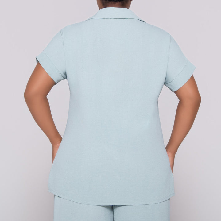 Sage Johnny Collar Top