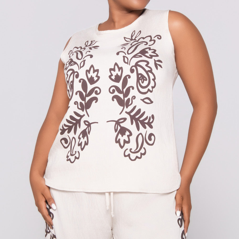 Sleeveless Printed Top