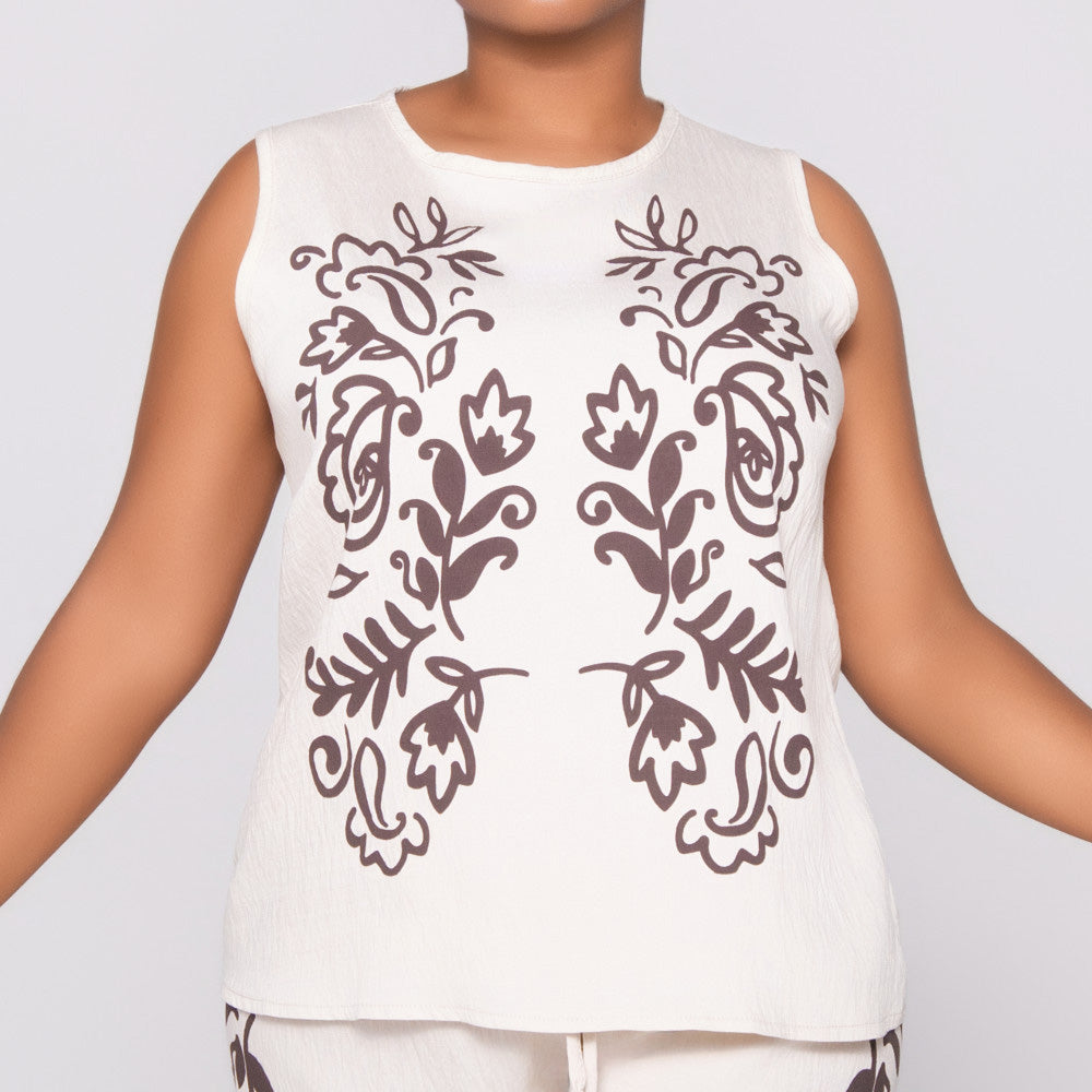 Sleeveless Printed Top