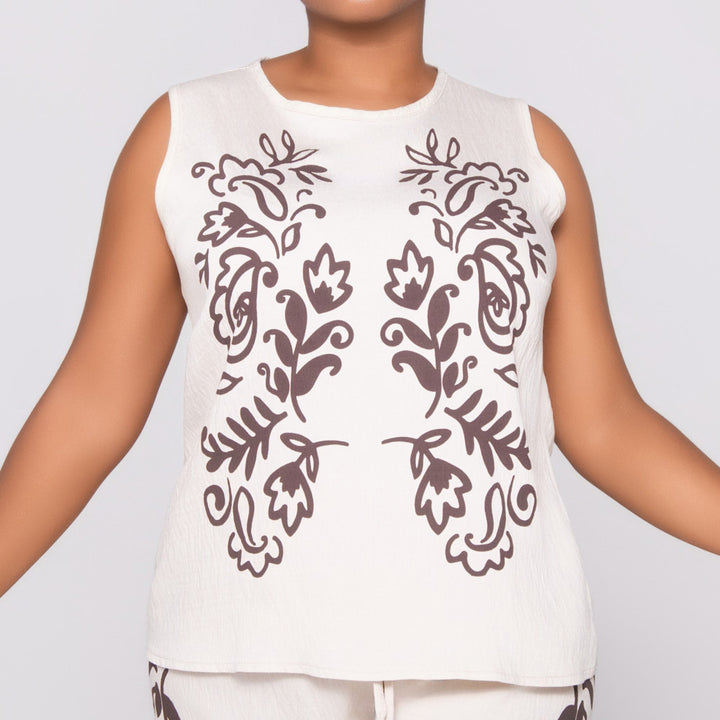 Sleeveless Printed Top