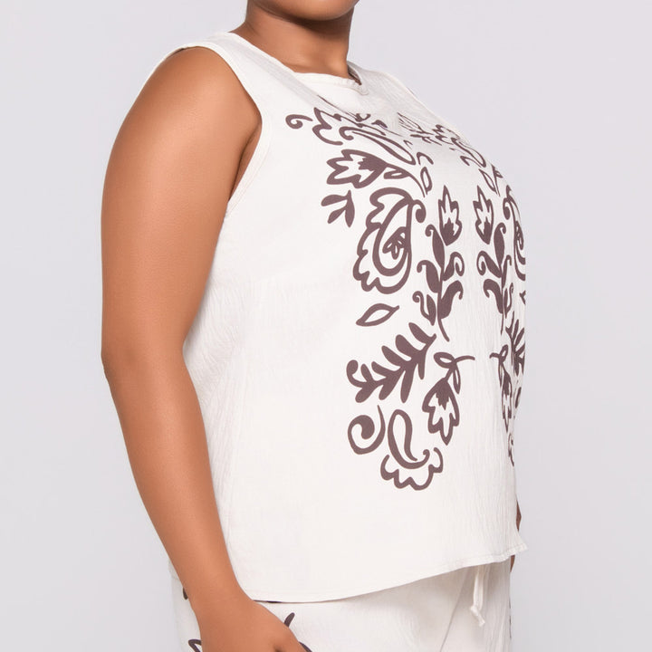 Sleeveless Printed Top