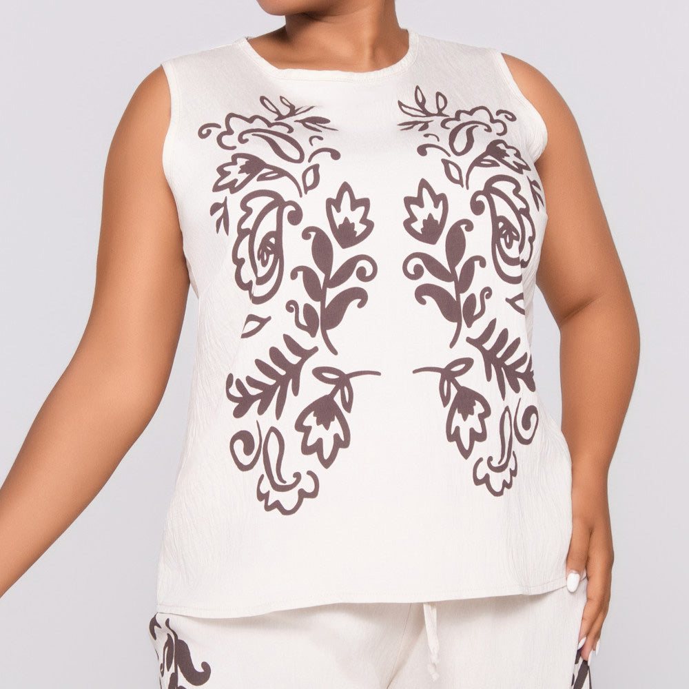 Sleeveless Printed Top
