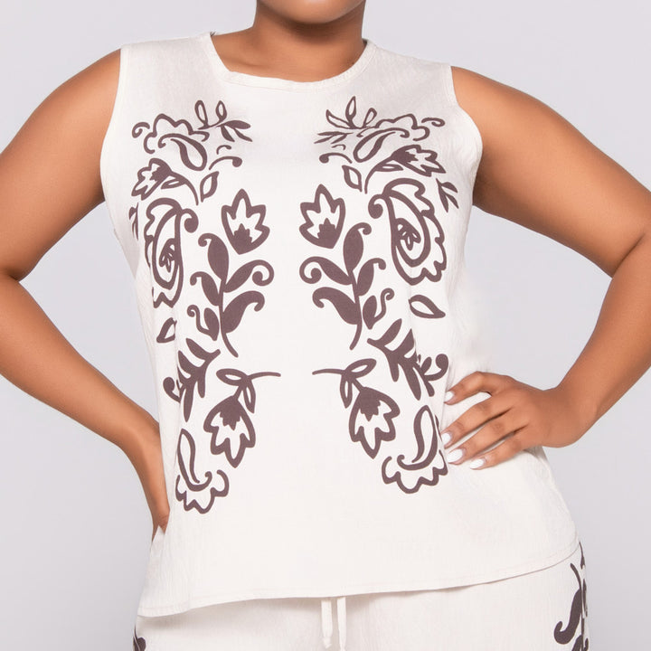 Sleeveless Printed Top