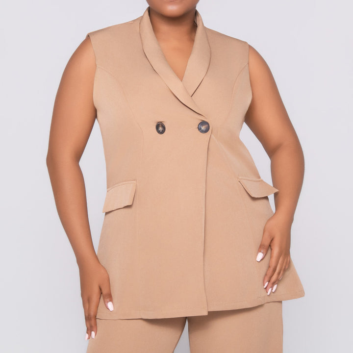Camel Sleeveless Top