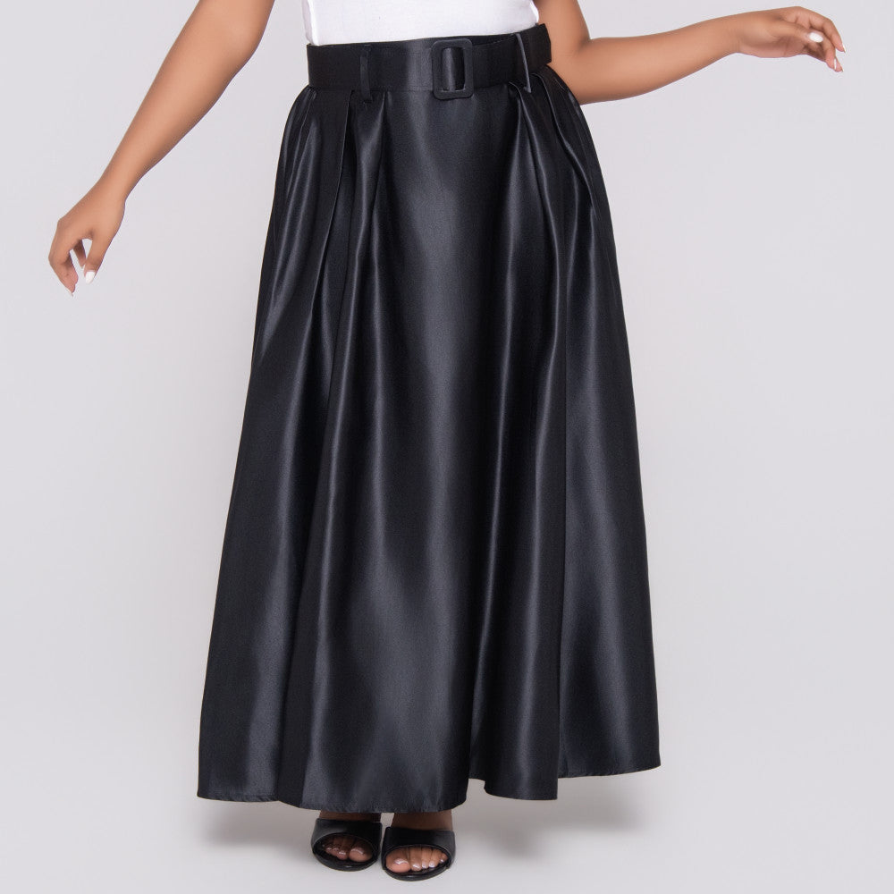 Black Satin Skirt