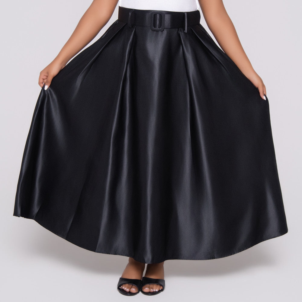 Black Satin Skirt