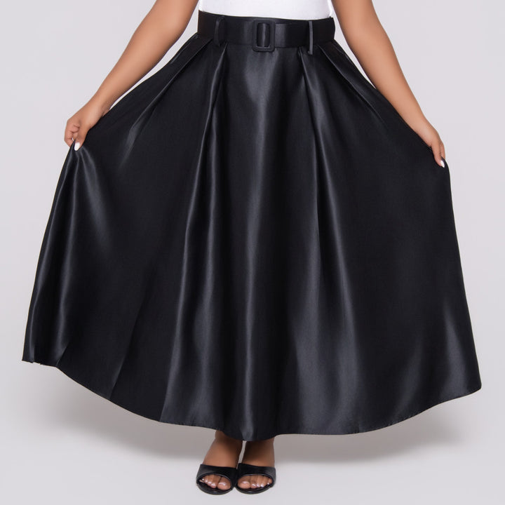 Black Satin Skirt