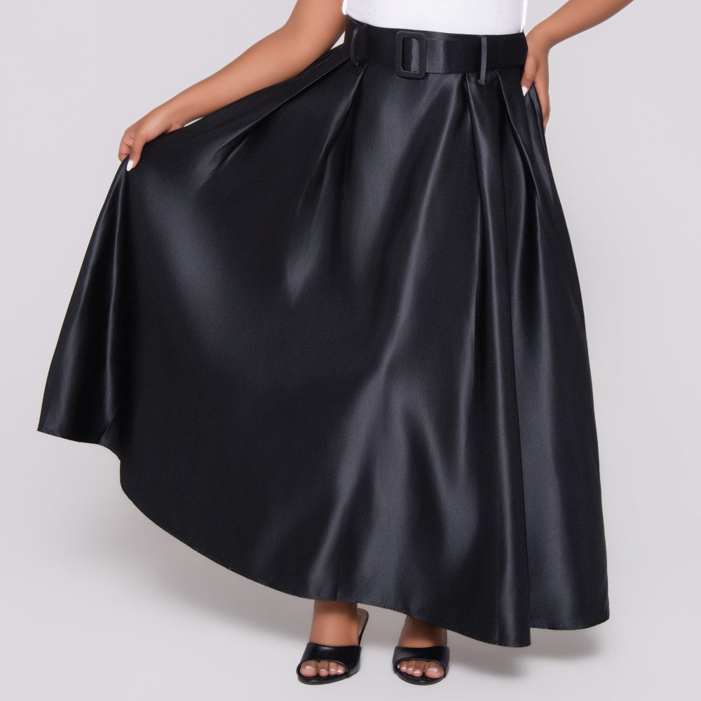 Black Satin Skirt