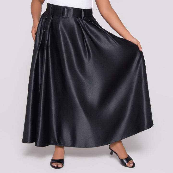 Black Satin Skirt