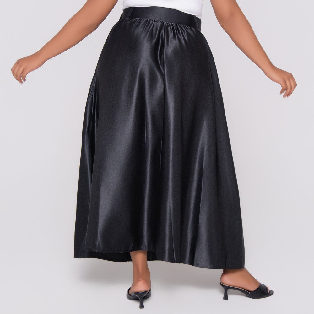 Black Satin Skirt