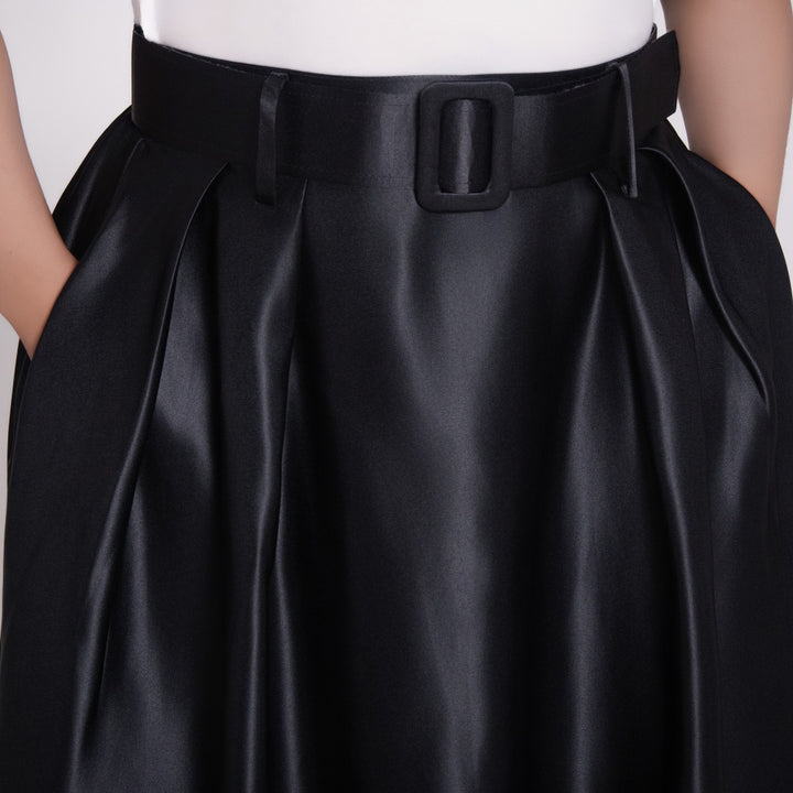 Black Satin Skirt