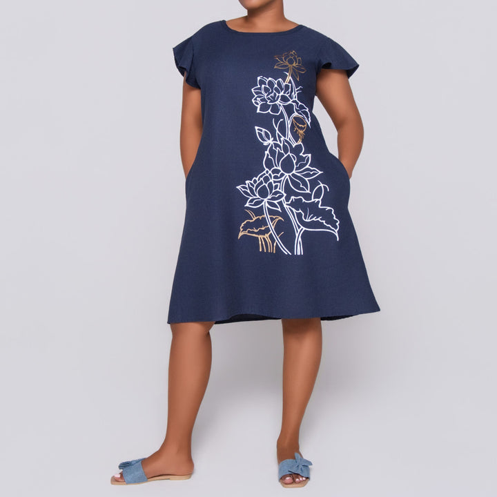 Printed Navy Tunic
