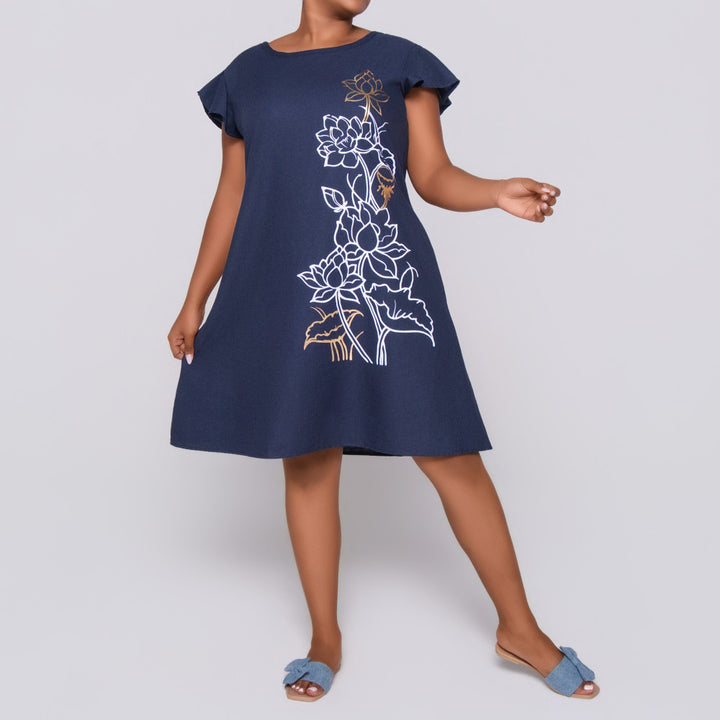 Printed Navy Tunic