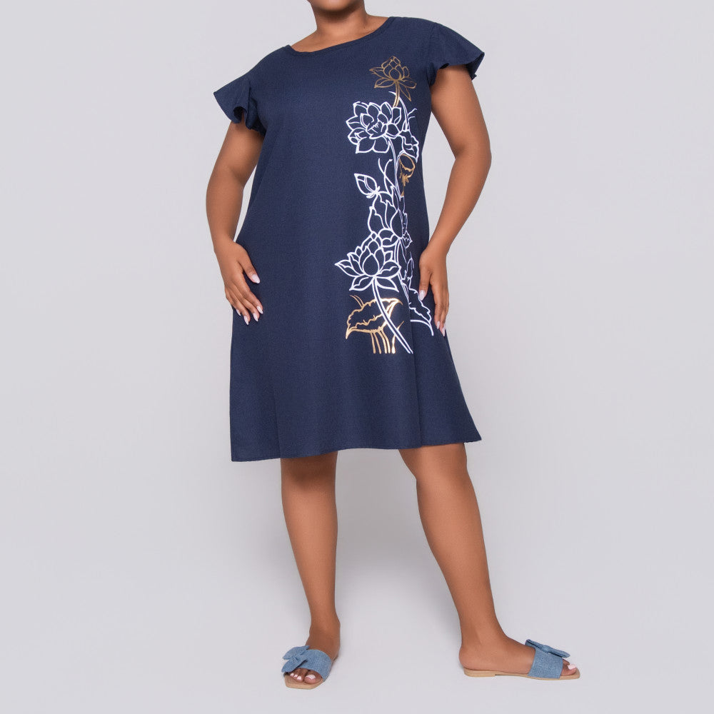 Printed Navy Tunic
