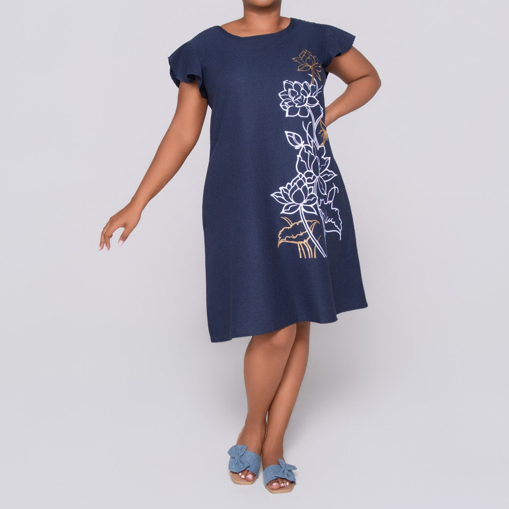 Printed Navy Tunic
