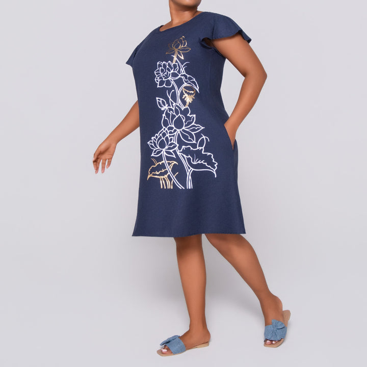 Printed Navy Tunic