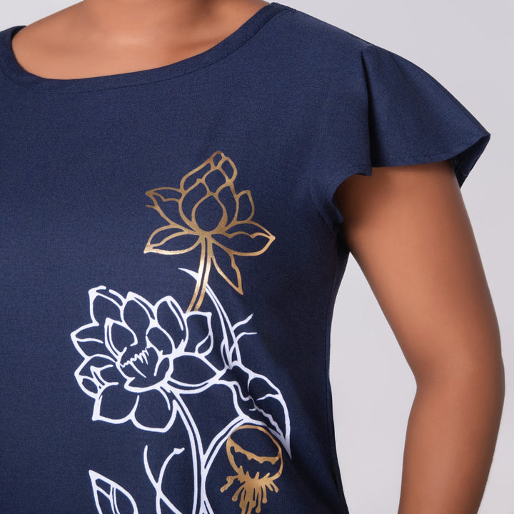 Printed Navy Tunic