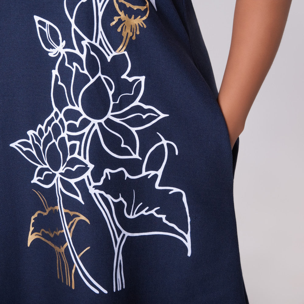 Printed Navy Tunic