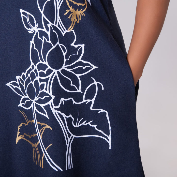 Printed Navy Tunic