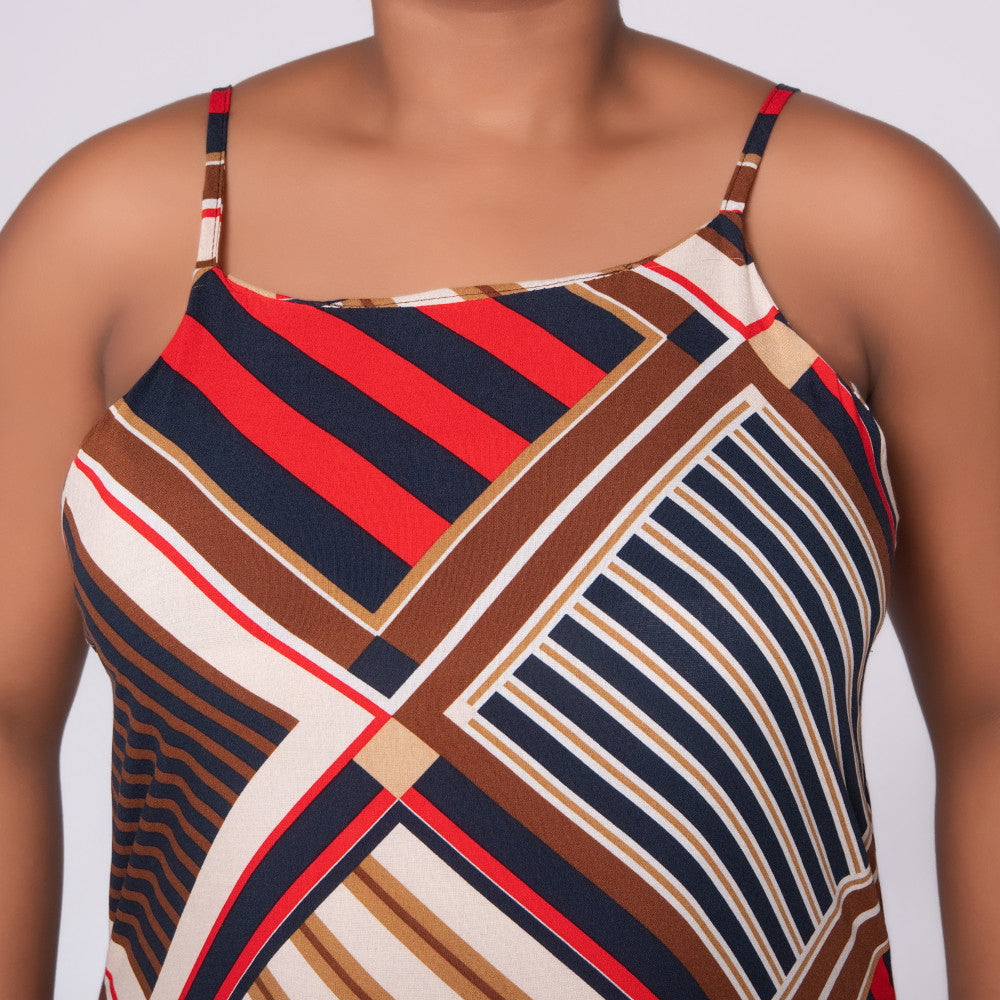Printed Viscose Sleeveless Dress