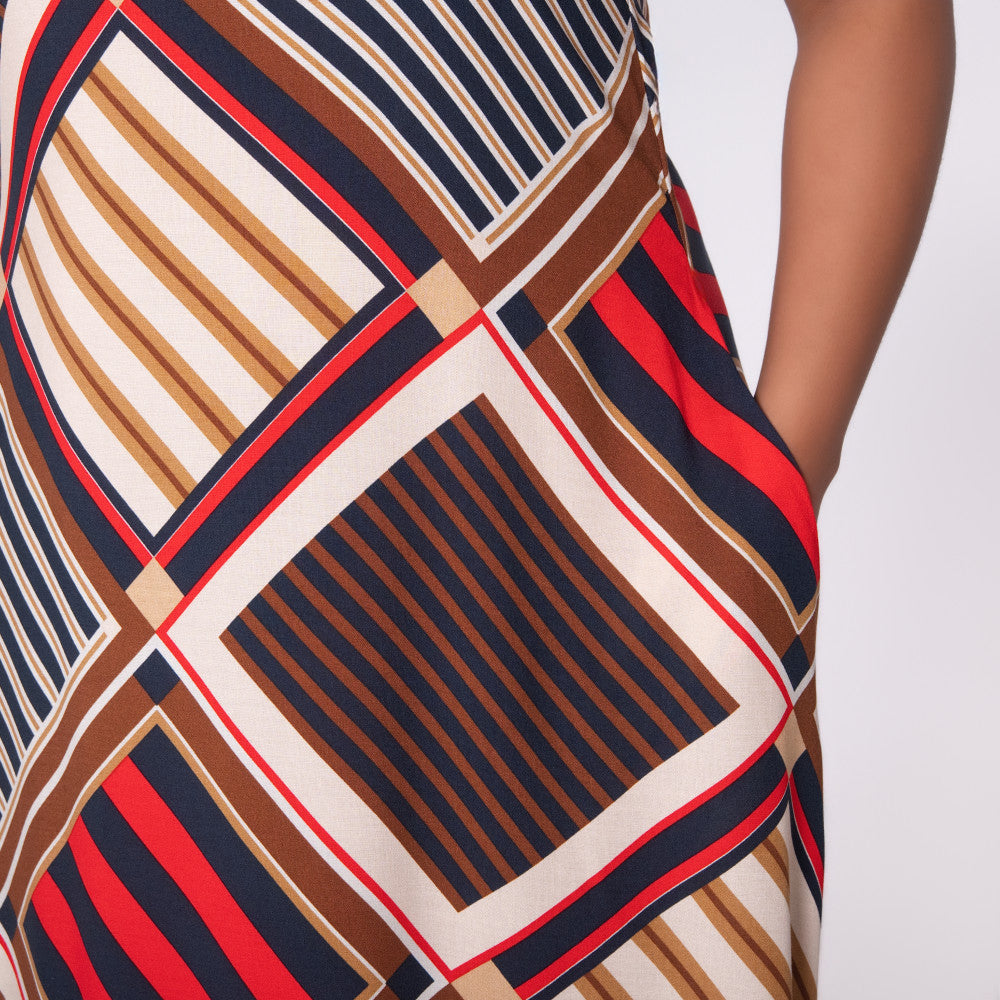 Printed Viscose Sleeveless Dress