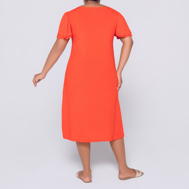 Twin Pack Terracotta Short Sleeve Printed And Plain Tunic