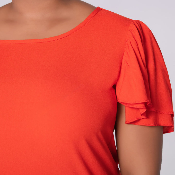 Twin Pack Terracotta Short Sleeve Printed And Plain Tunic