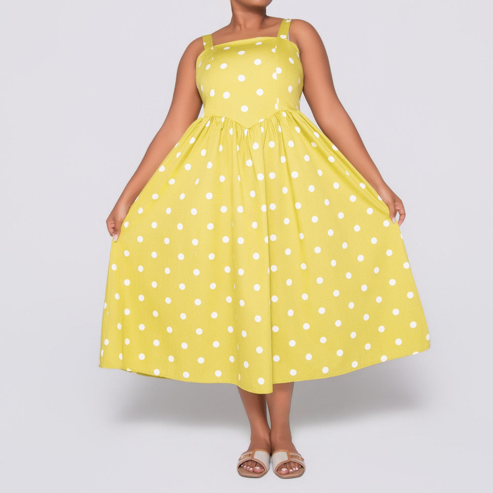 Lemon Polka Dot Dress