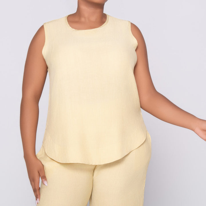 Sleeveless Buttercup Nylon Rayon Top