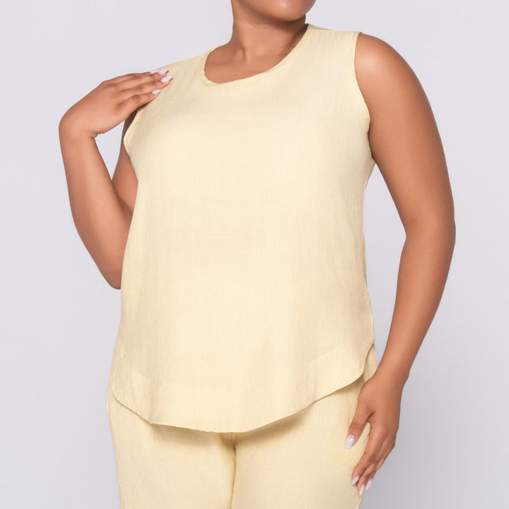 Sleeveless Buttercup Nylon Rayon Top