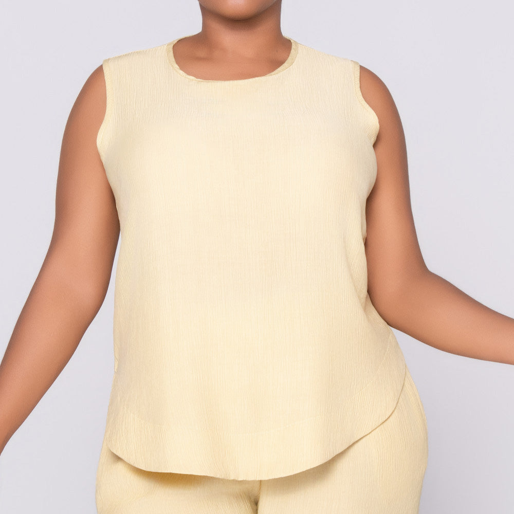 Sleeveless Buttercup Nylon Rayon Top