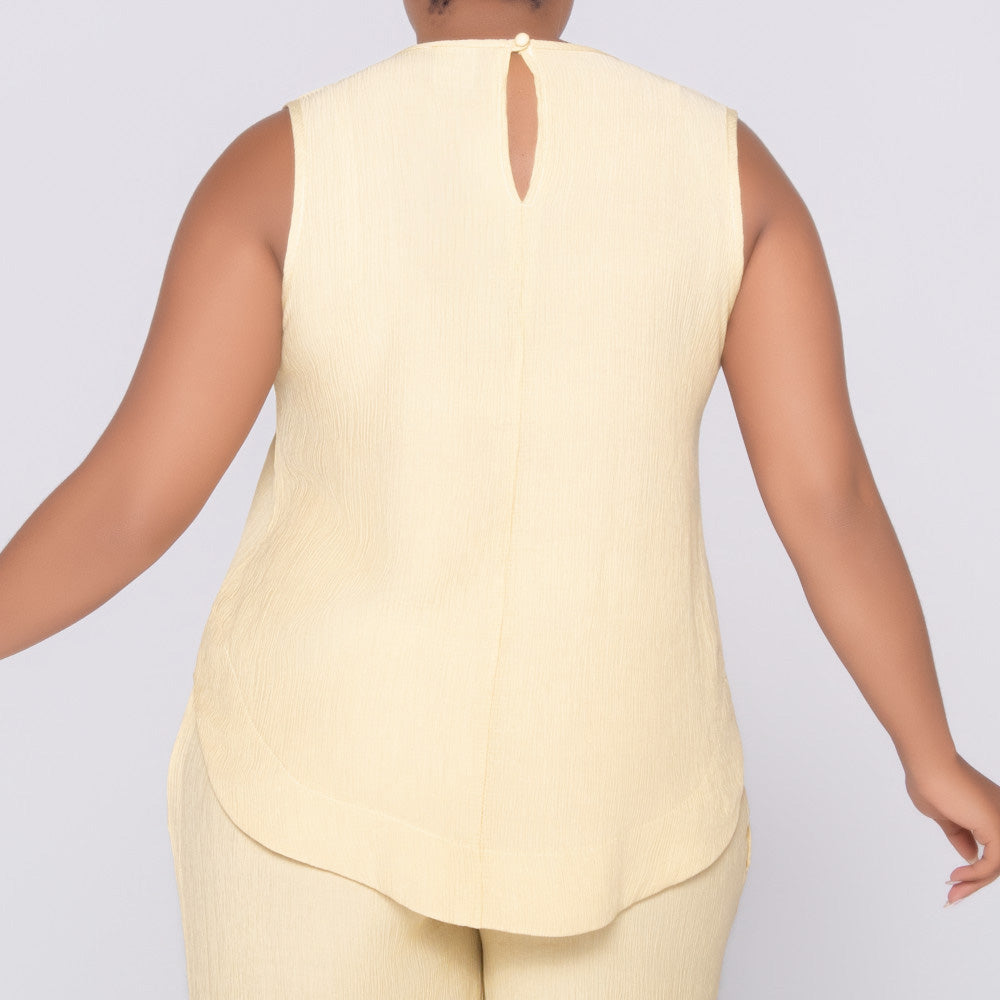 Sleeveless Buttercup Nylon Rayon Top