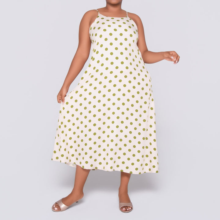 Sleeveless Polka Dot Dress